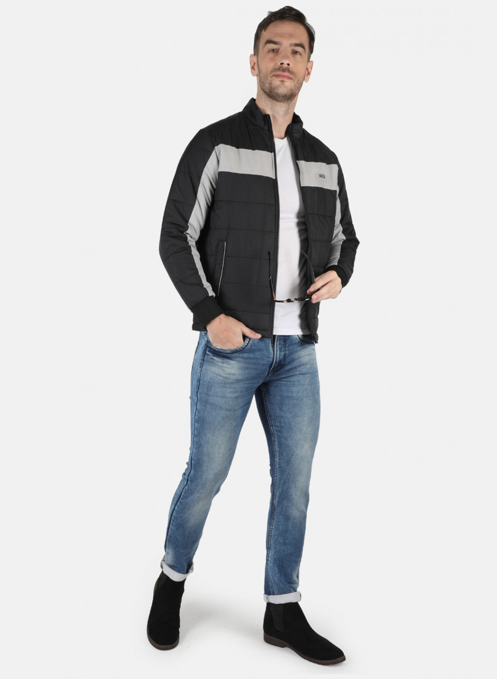 Men Black Solid Jacket