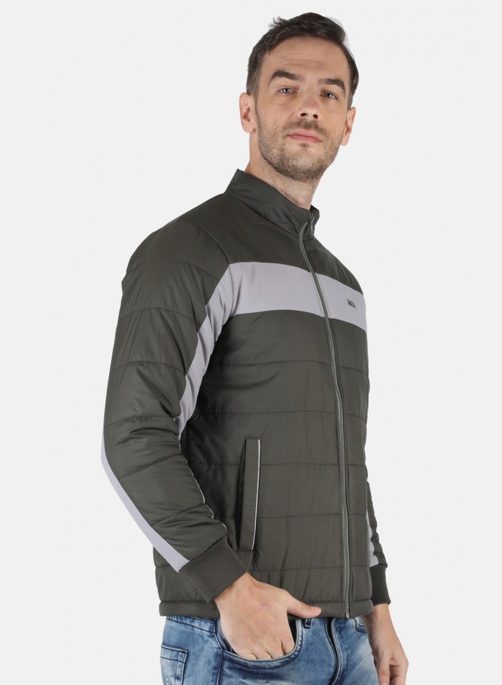 Men Olive Solid Jacket