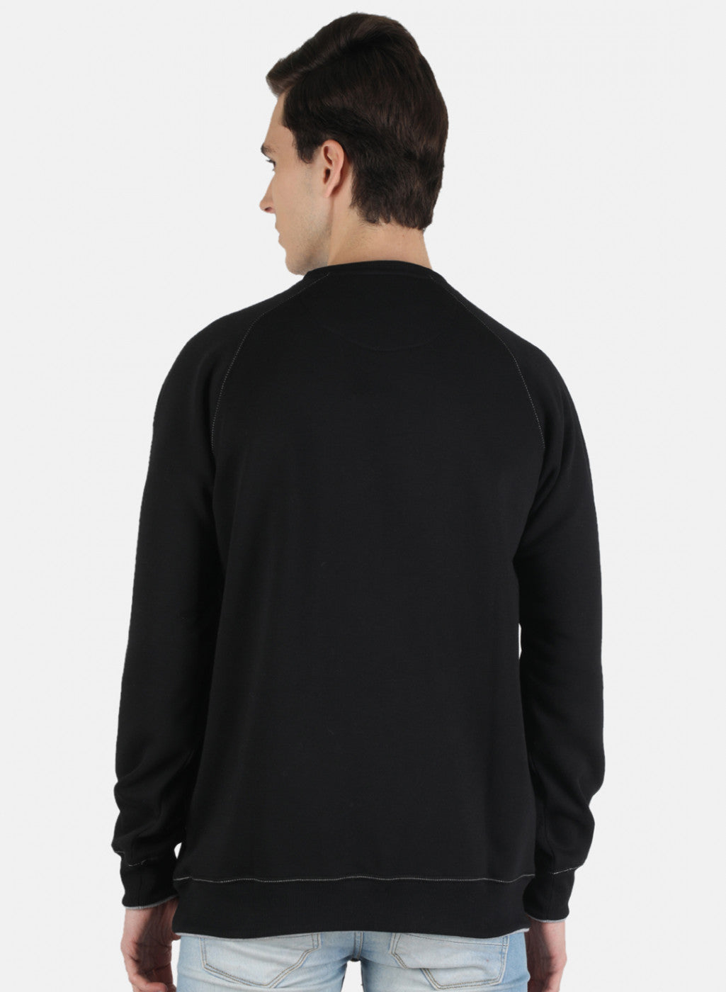Men Black Solid Sweatshirt