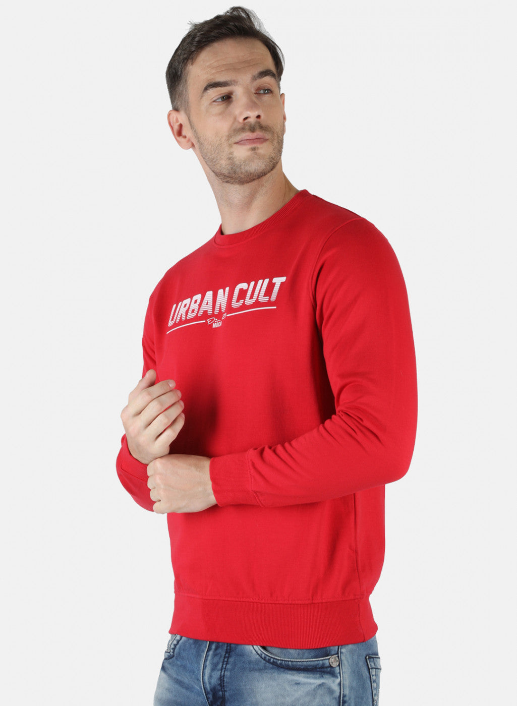 Men Red Printed Sweatshirt