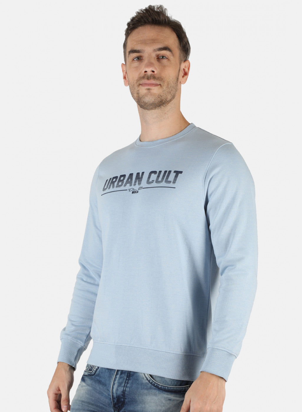 Men Blue Printed Sweatshirt