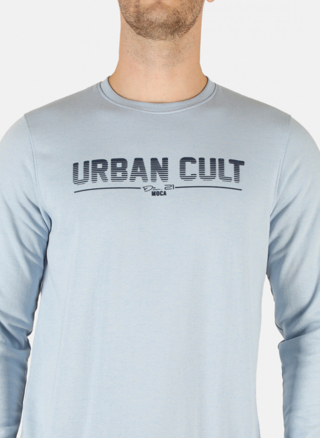 Men Blue Printed Sweatshirt