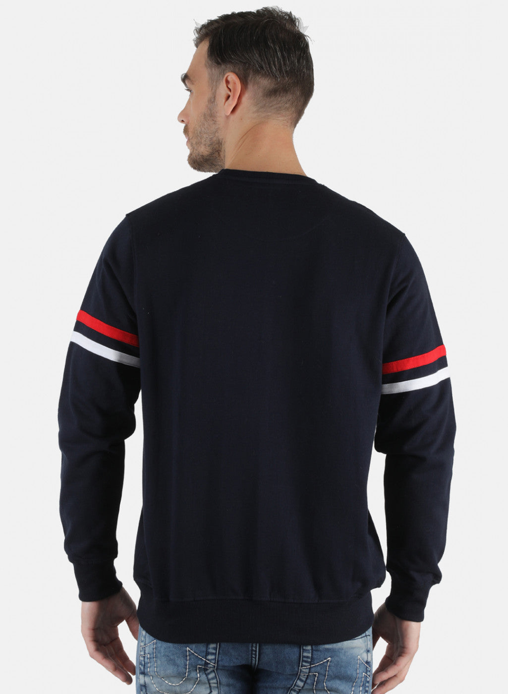 Men NAvy Blue Printed Sweatshirt