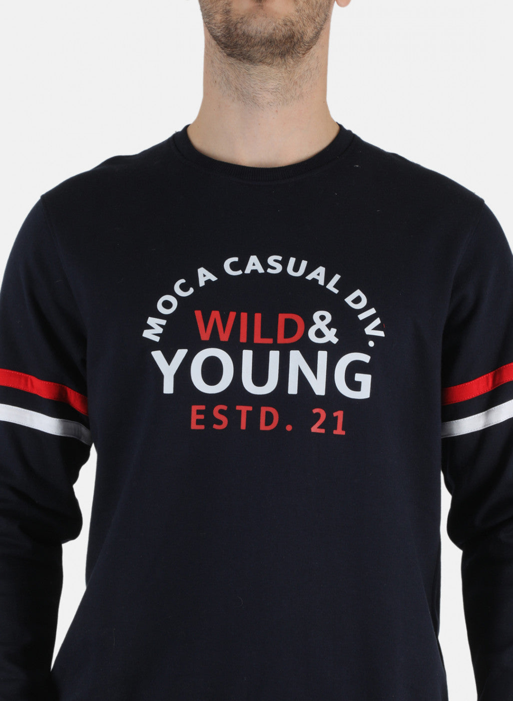 Men NAvy Blue Printed Sweatshirt
