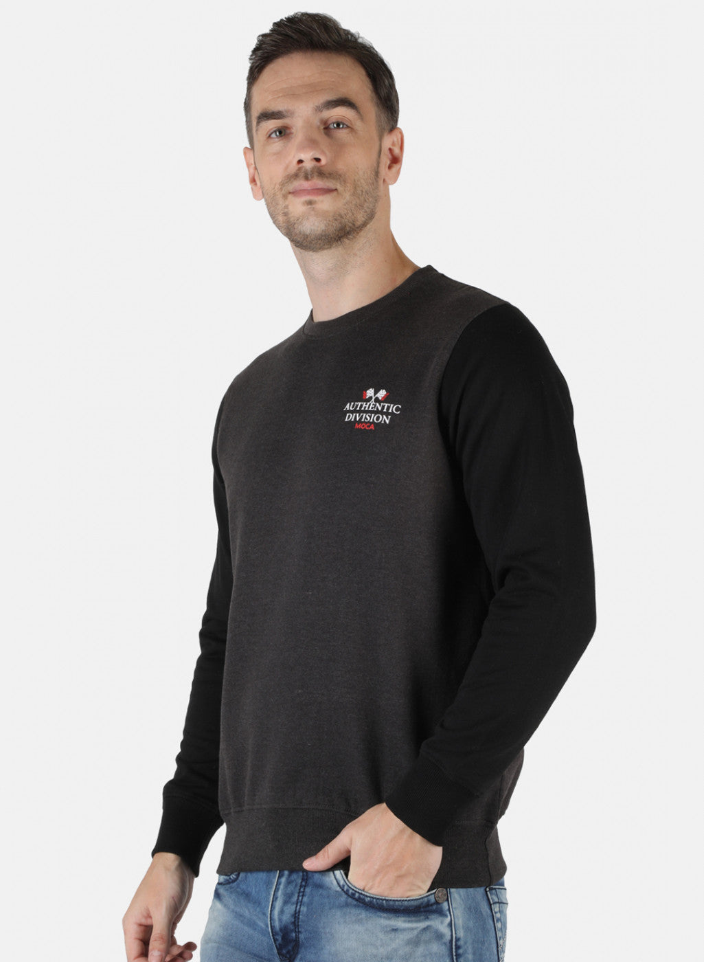 Men Grey Printed Sweatshirt