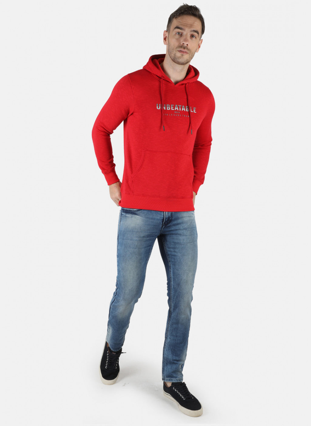 Men Red Printed Sweatshirt