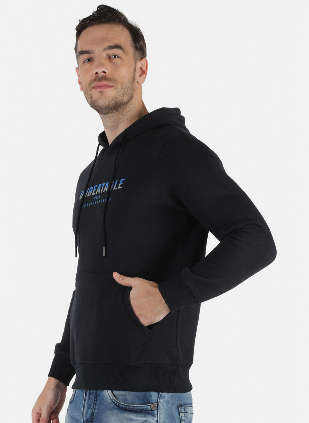 Men NAvy Blue Printed Sweatshirt