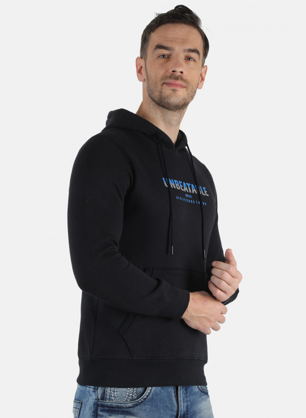 Men NAvy Blue Printed Sweatshirt