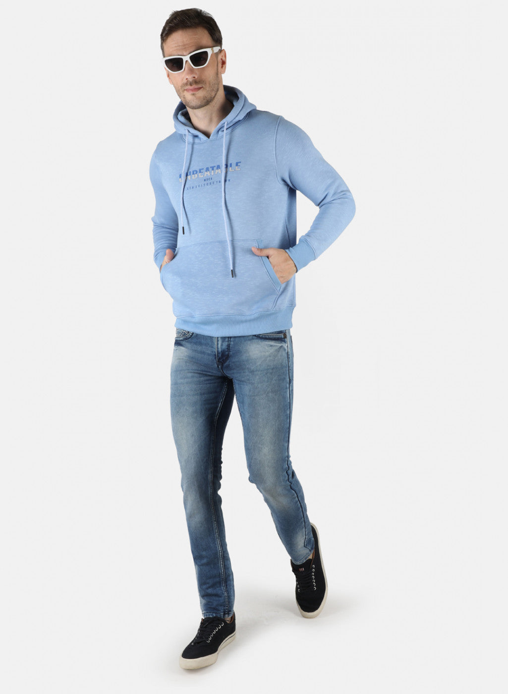 Men Blue Printed Sweatshirt