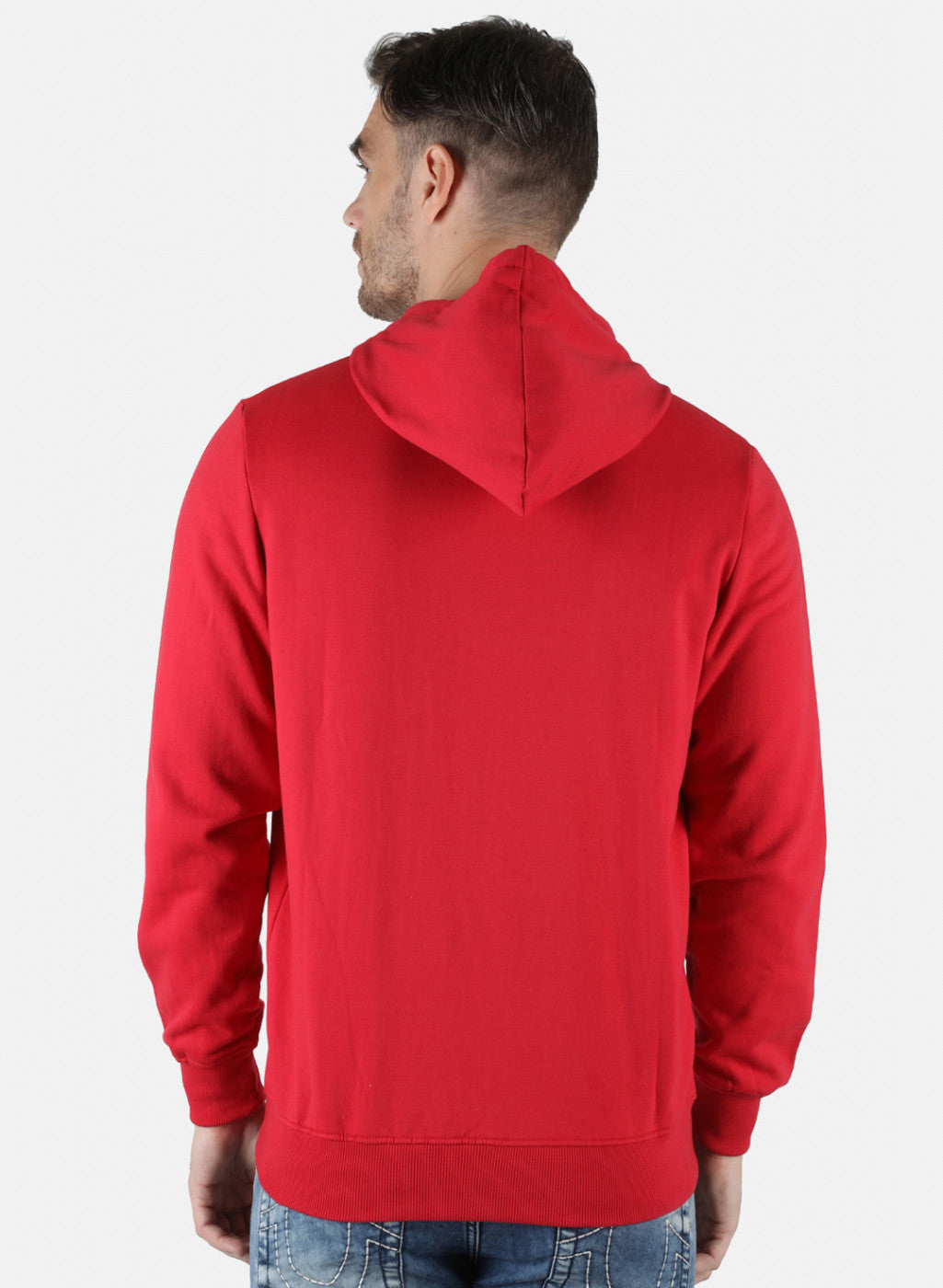 Men Red Solid Sweatshirt