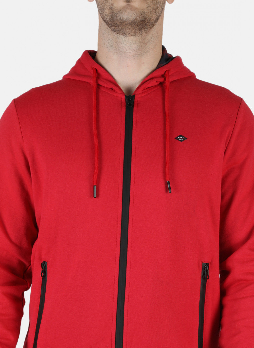 Men Red Solid Sweatshirt