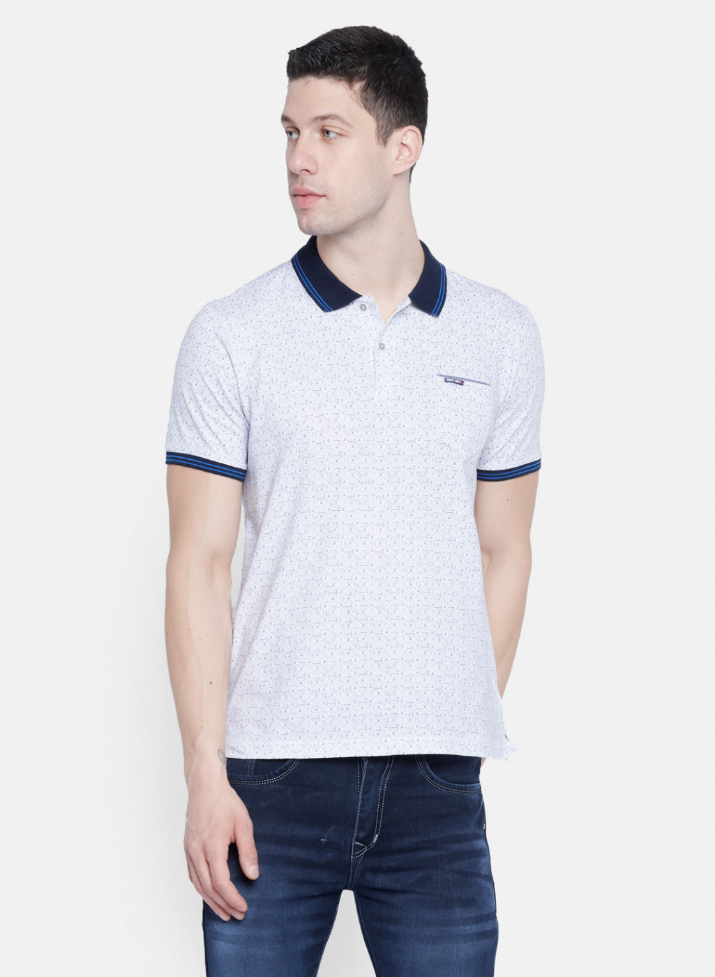 Mens Grey Printed T-Shirt