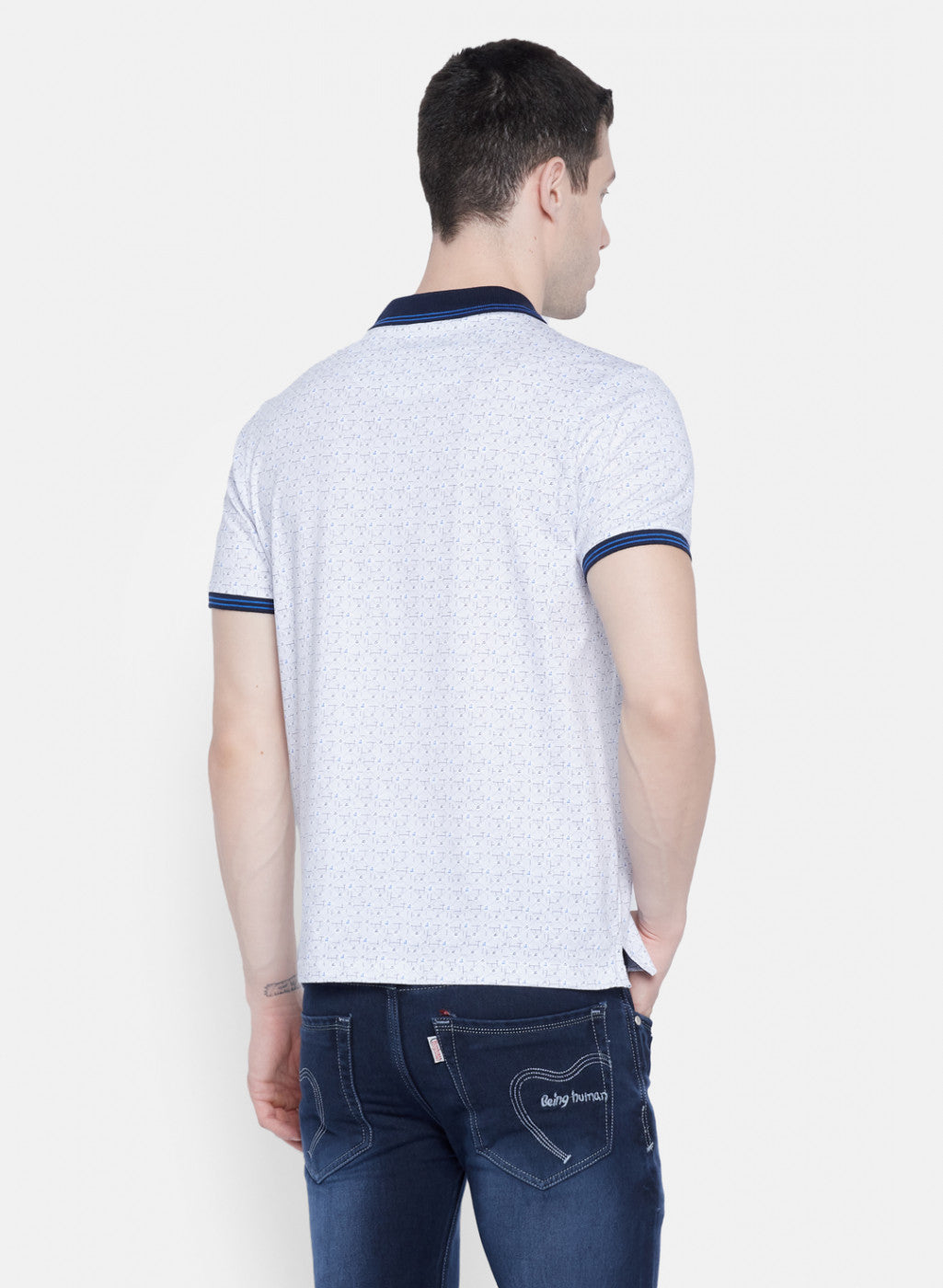 Mens Grey Printed T-Shirt