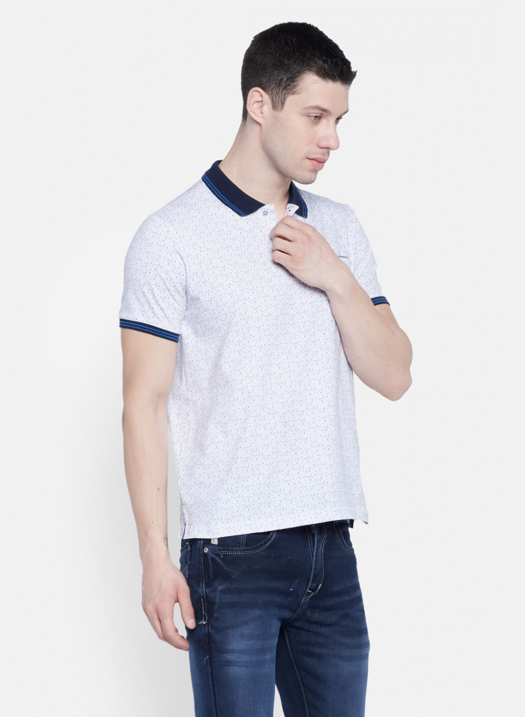 Mens Grey Printed T-Shirt