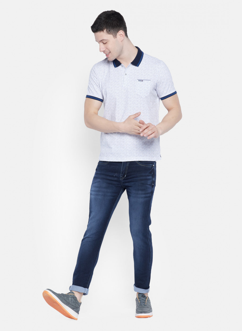 Mens Grey Printed T-Shirt