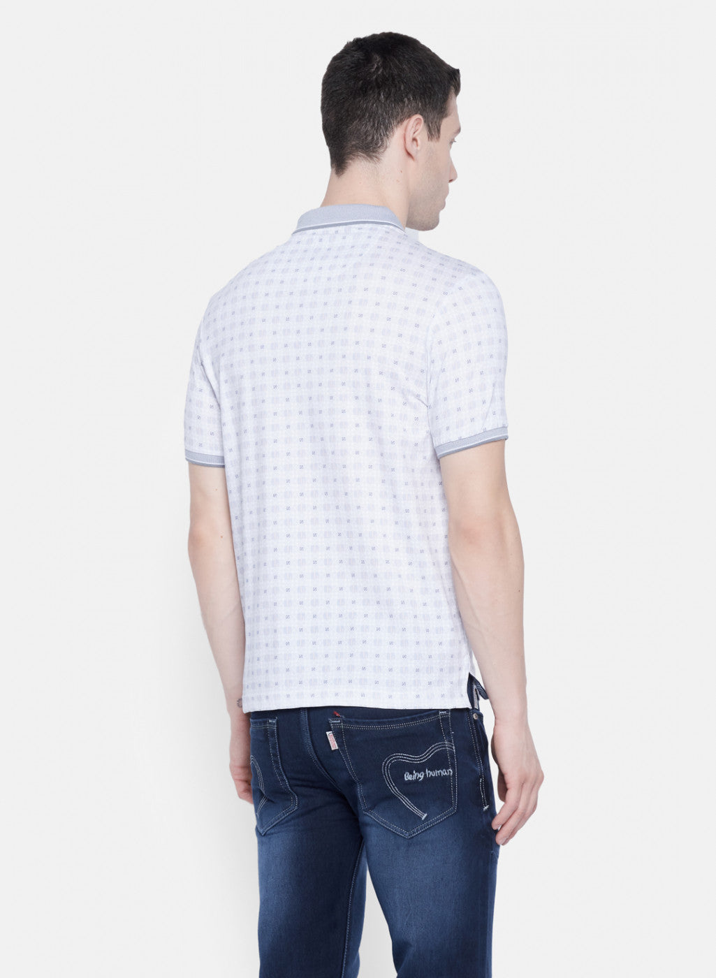 Mens Grey Printed T-Shirt