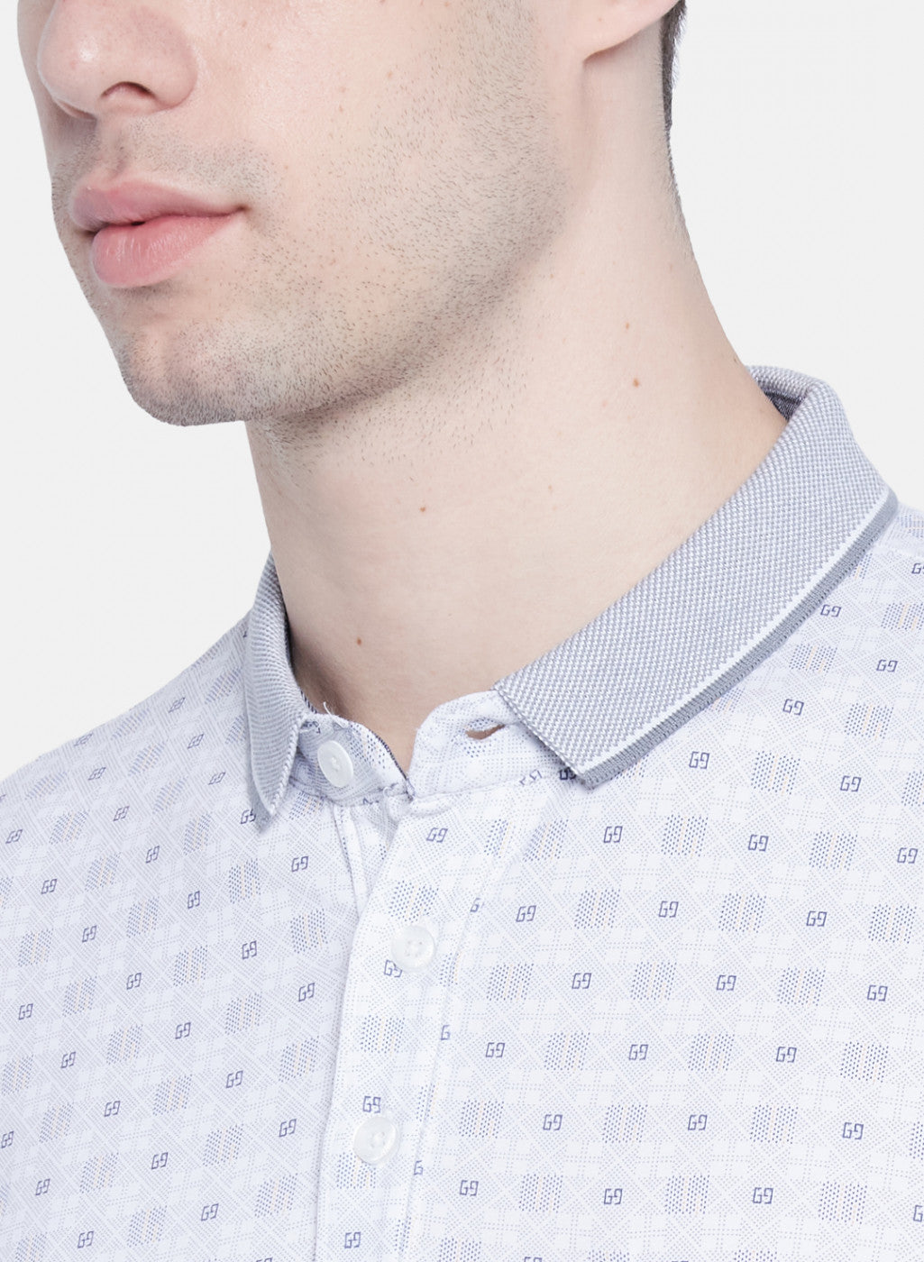 Mens Grey Printed T-Shirt