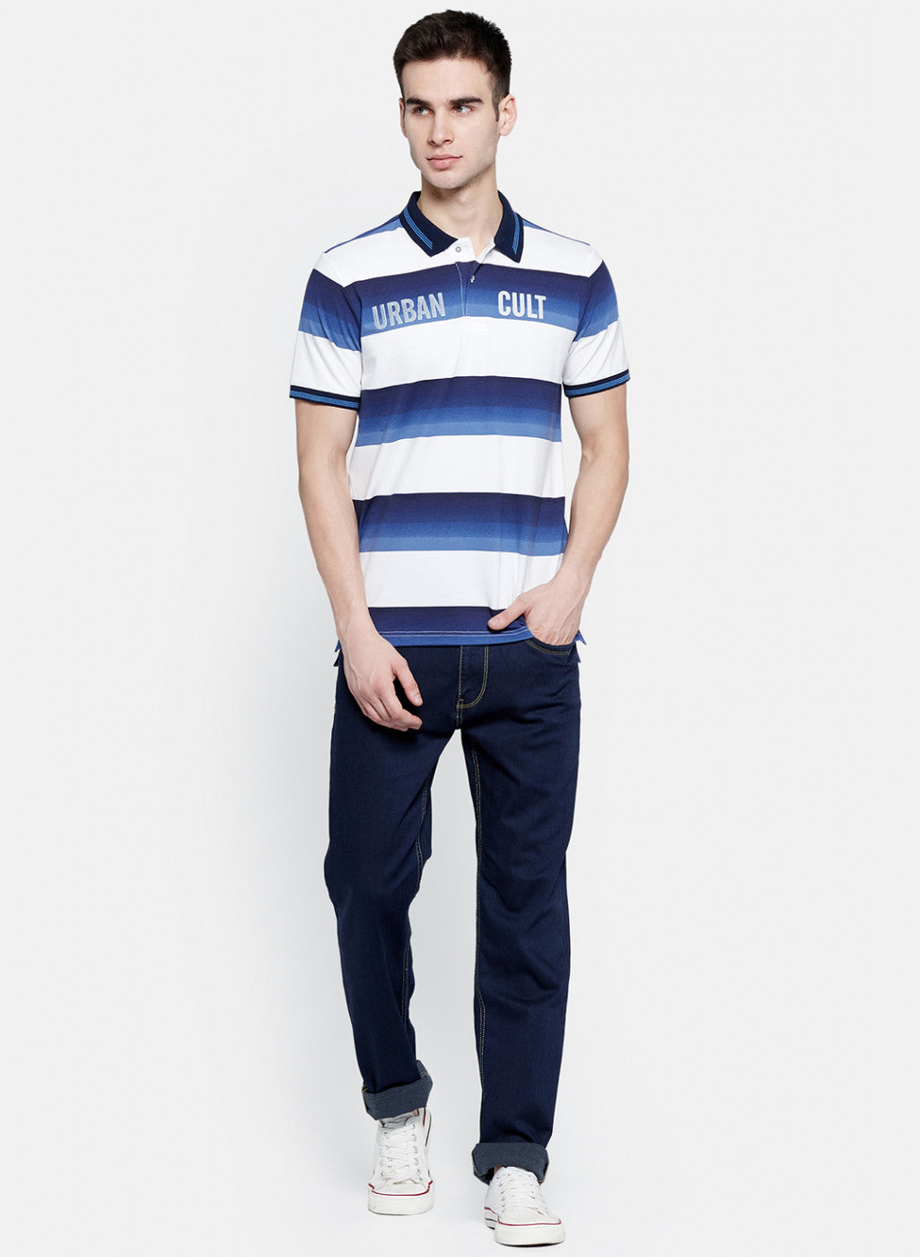Mens Royal Blue Stripe T-Shirt