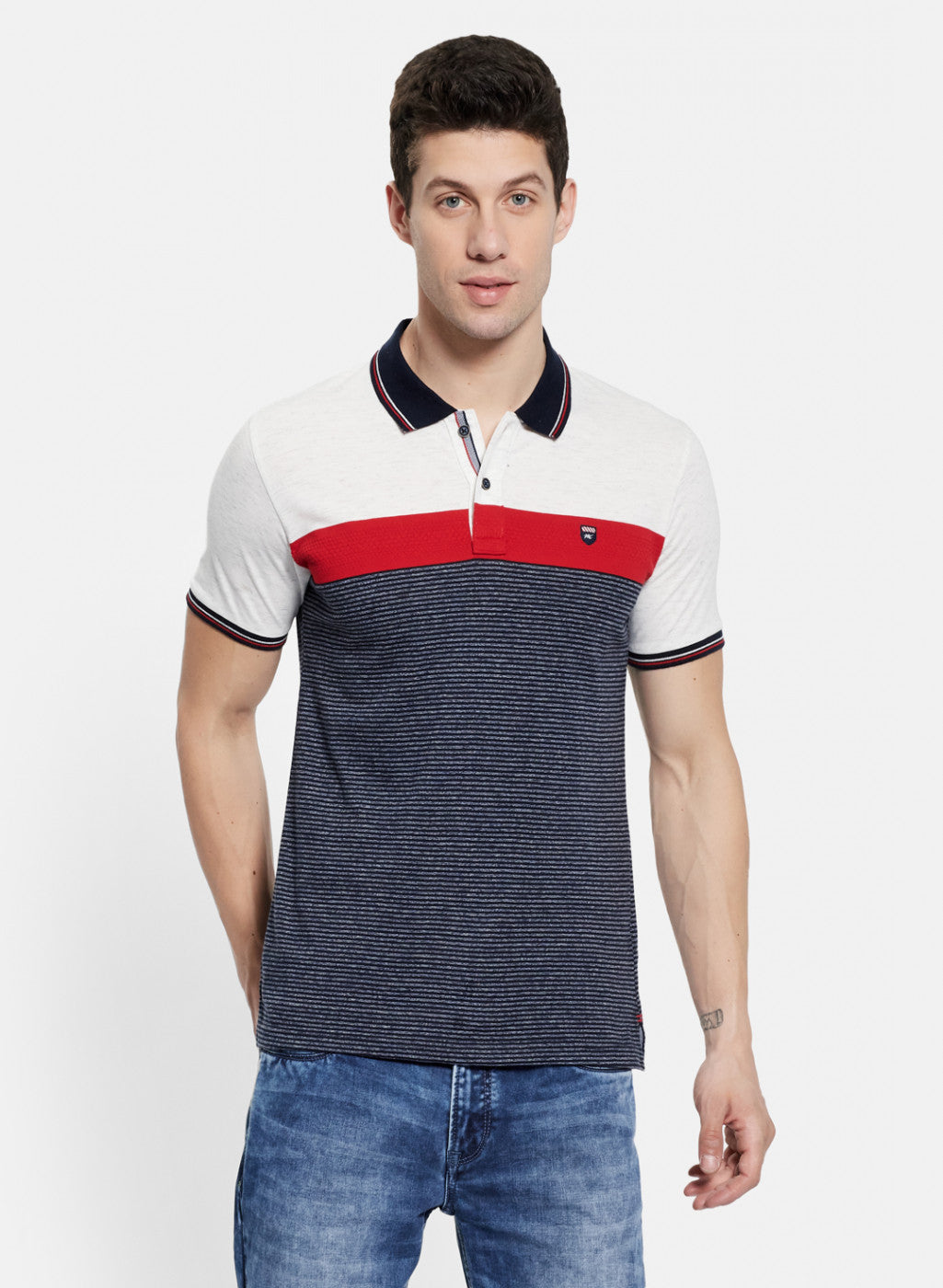 Mens White Stripe T-Shirt