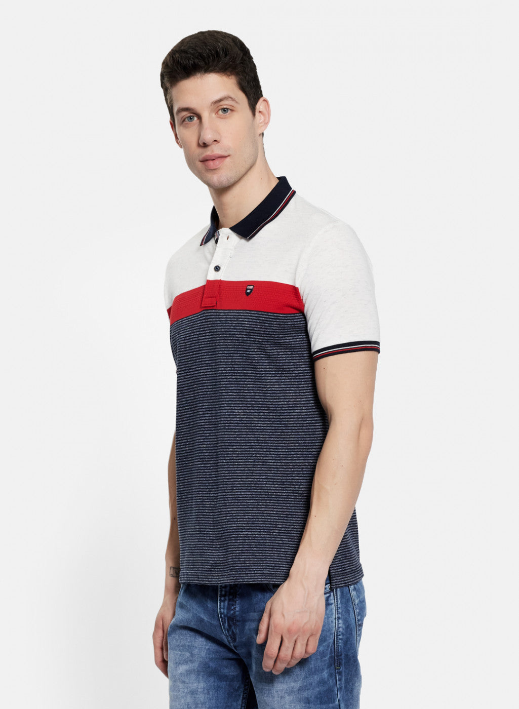 Mens White Stripe T-Shirt