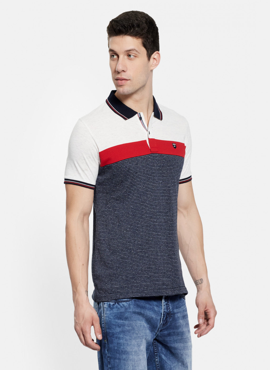 Mens White Stripe T-Shirt