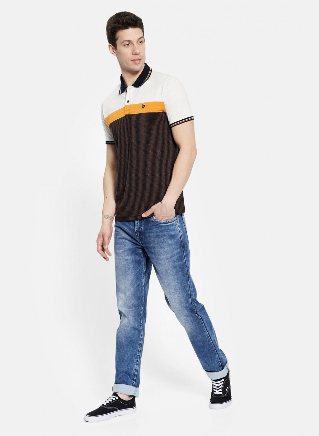 Mens Multi Color Stripe T-Shirt