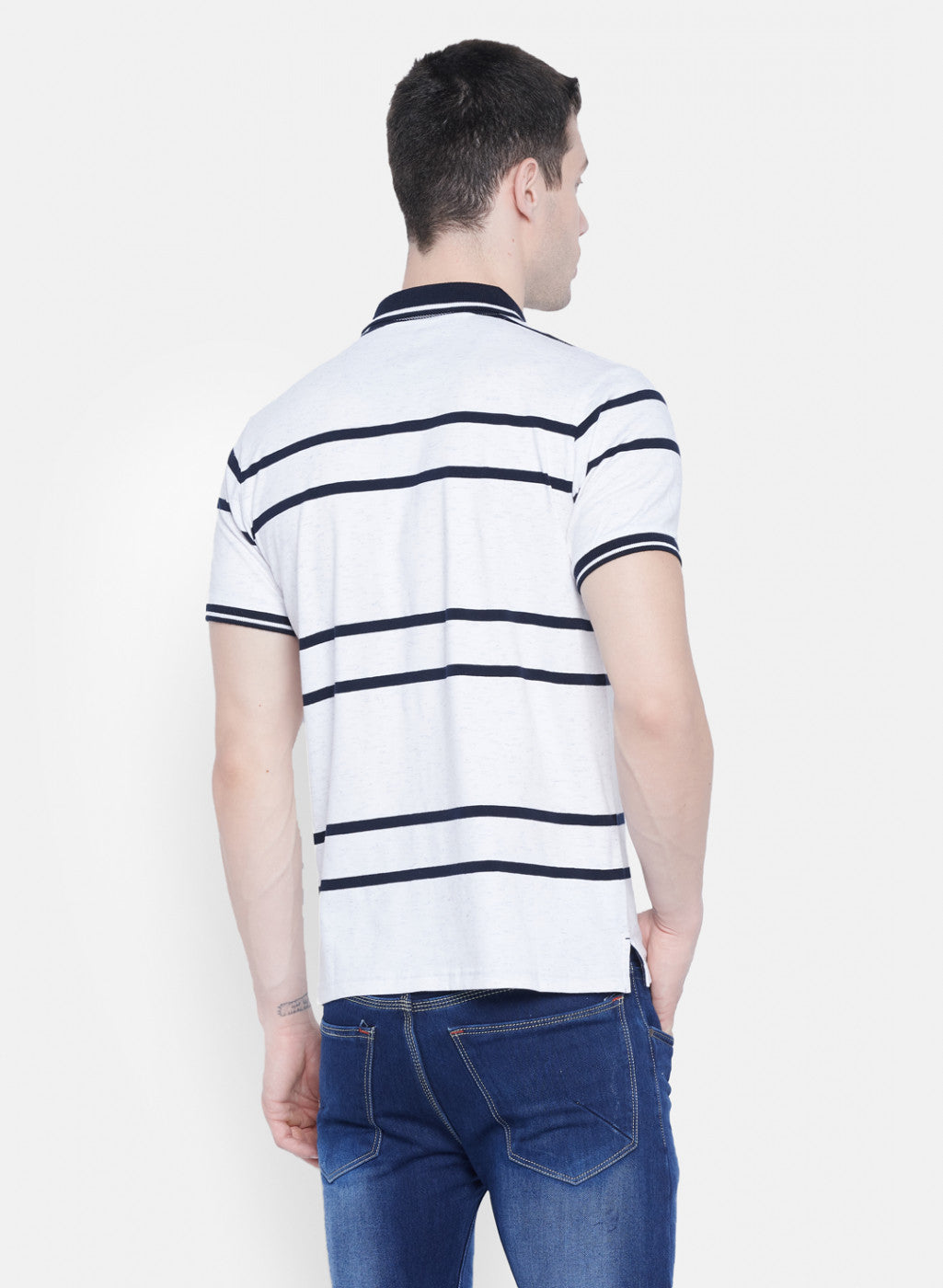 Mens Off White Stripe T-Shirt