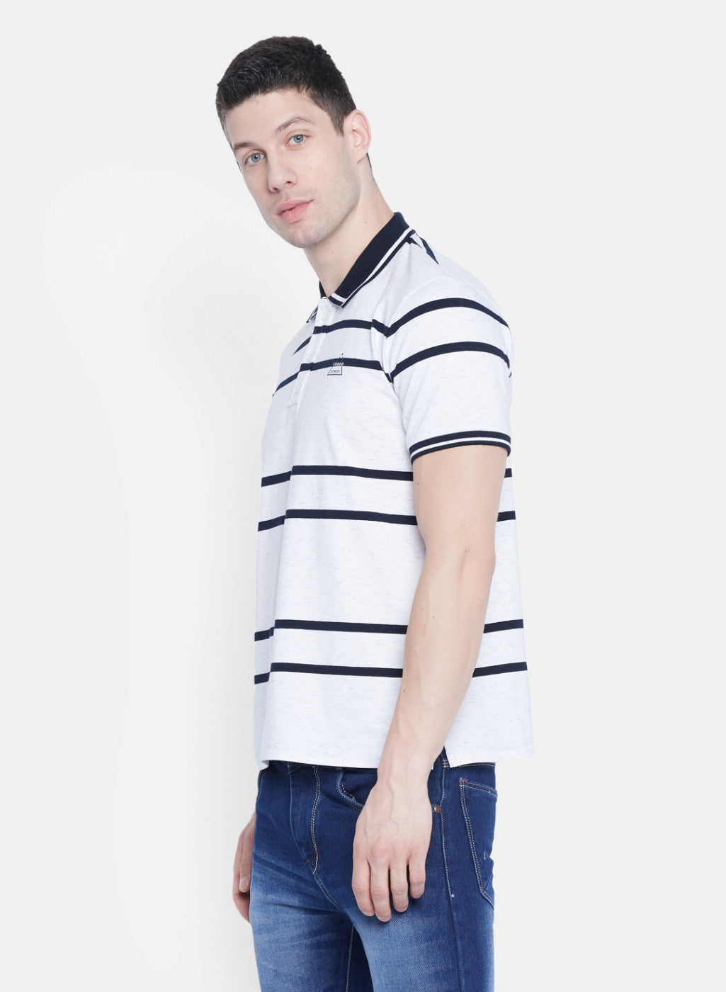 Mens Off White Stripe T-Shirt