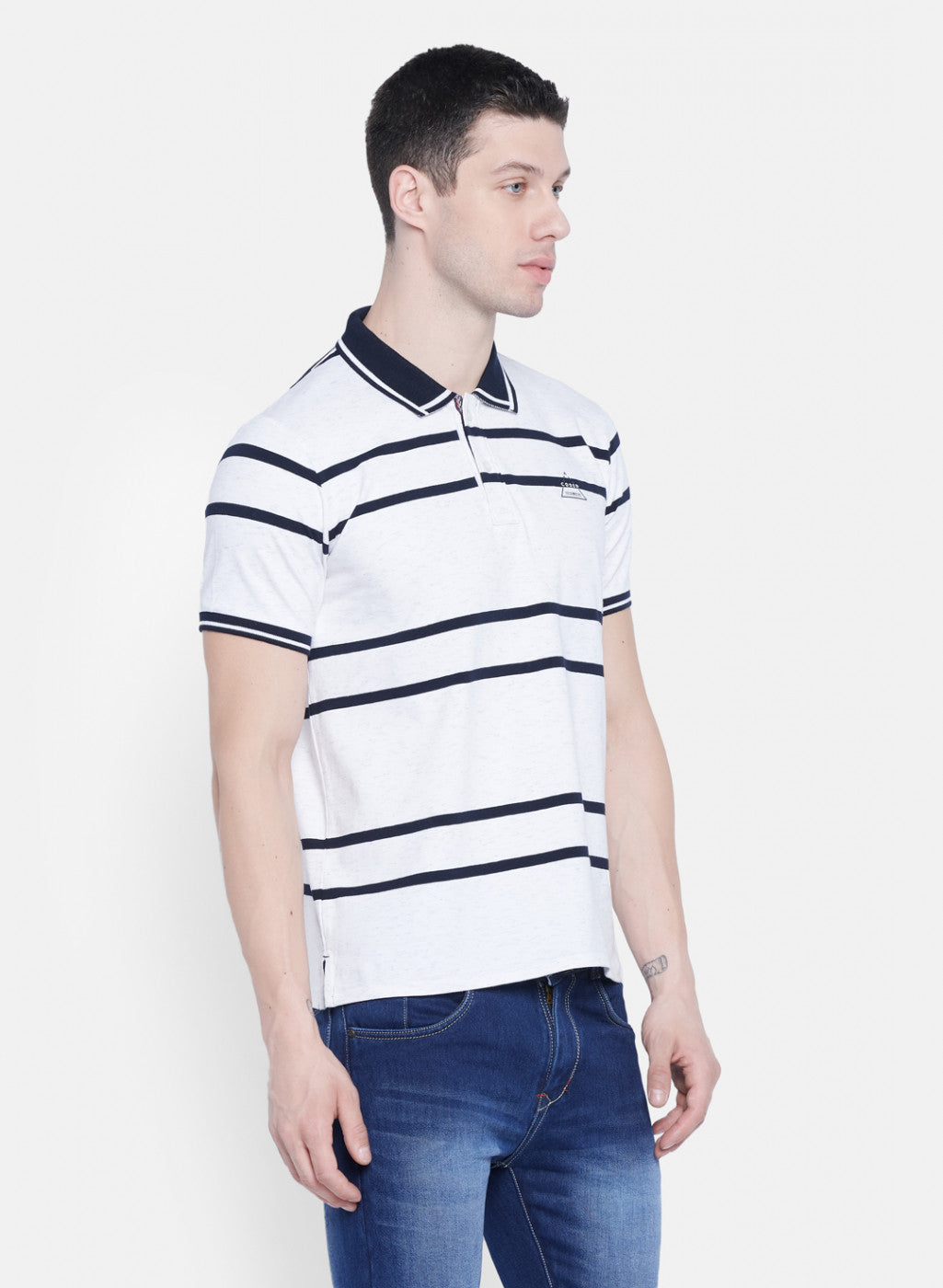 Mens Off White Stripe T-Shirt