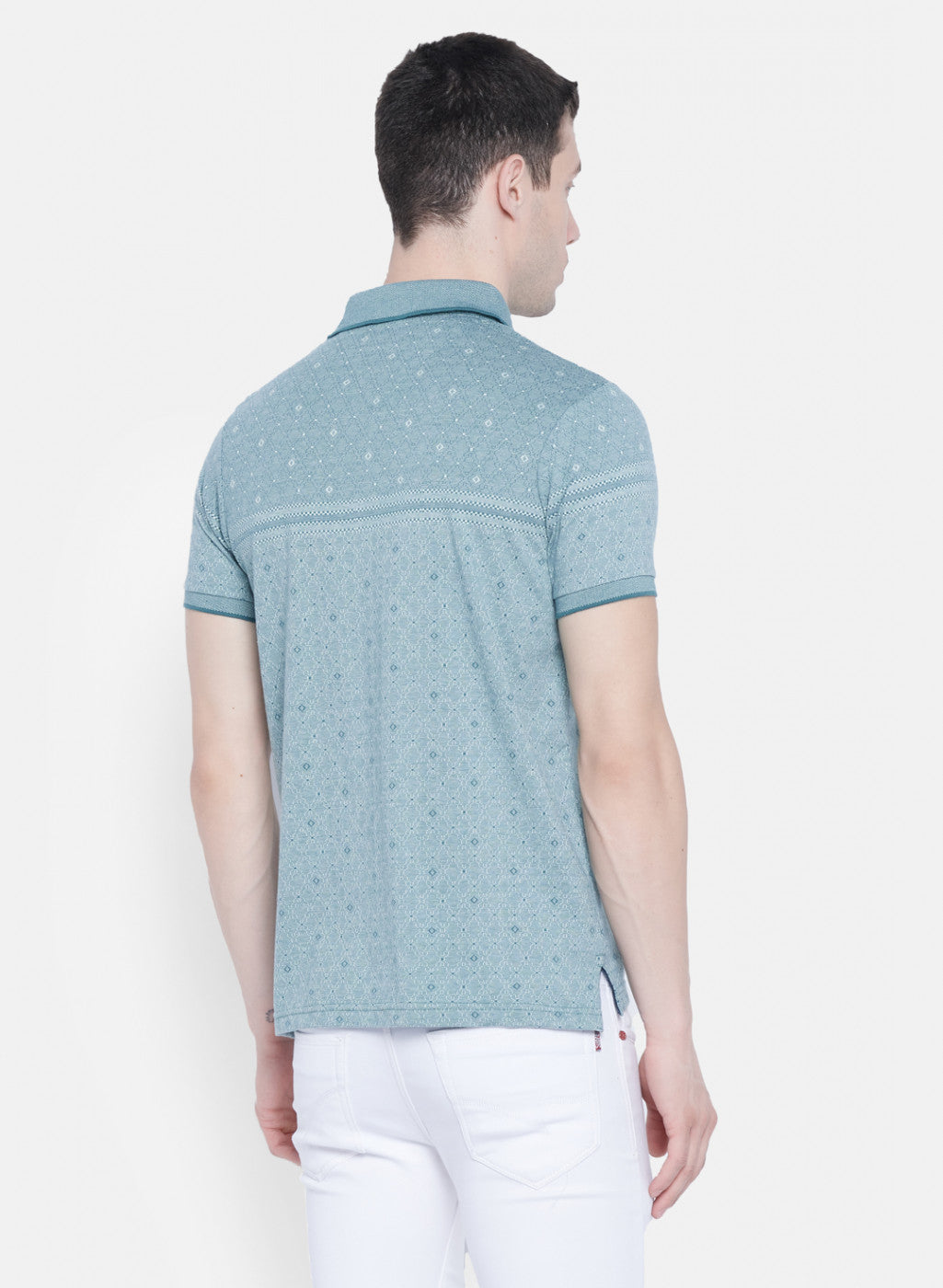 Mens Light Green Jaquard T-Shirt