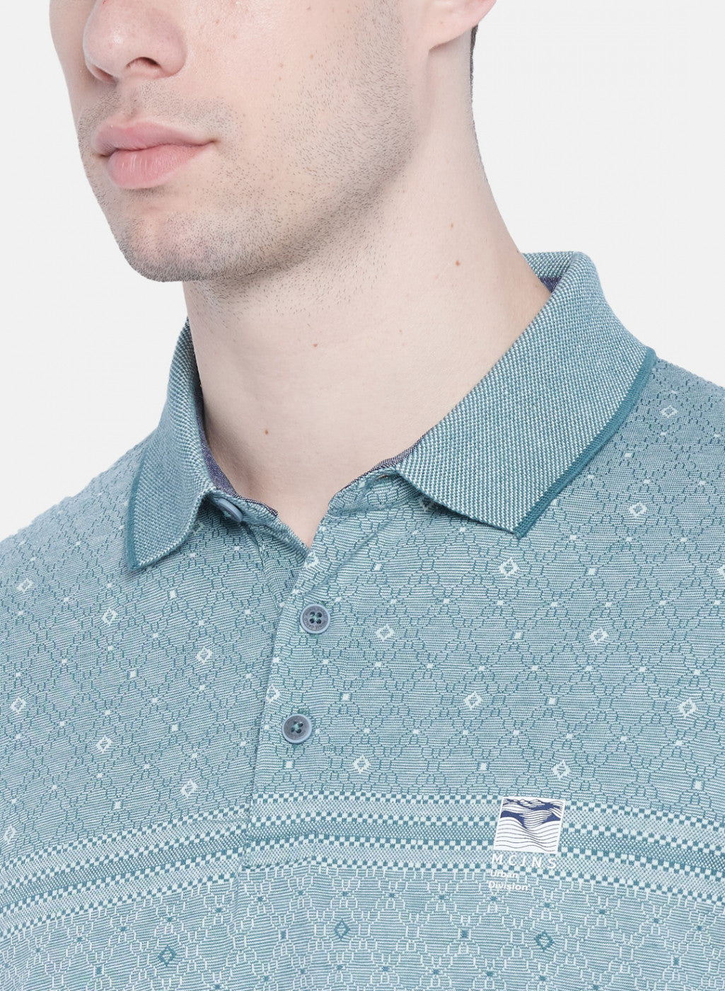 Mens Light Green Jaquard T-Shirt