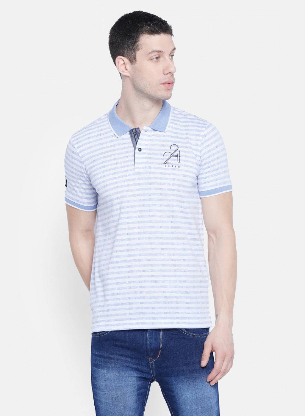 Mens Blue Stripe T-Shirt