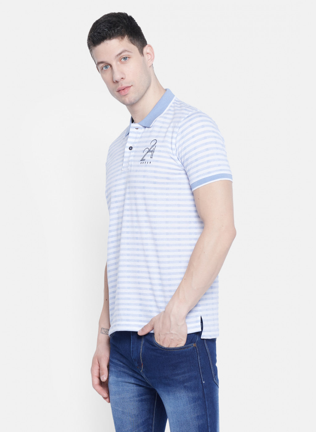 Mens Blue Stripe T-Shirt