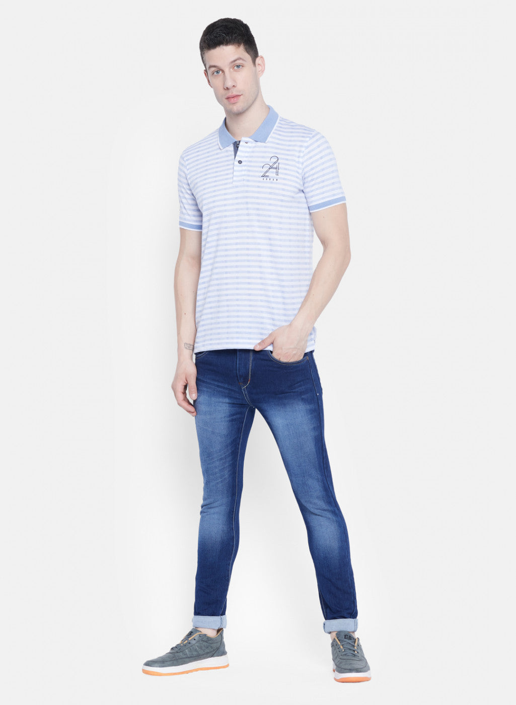 Mens Blue Stripe T-Shirt