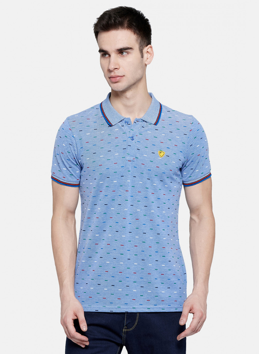 Mens Blue Printed T-Shirt