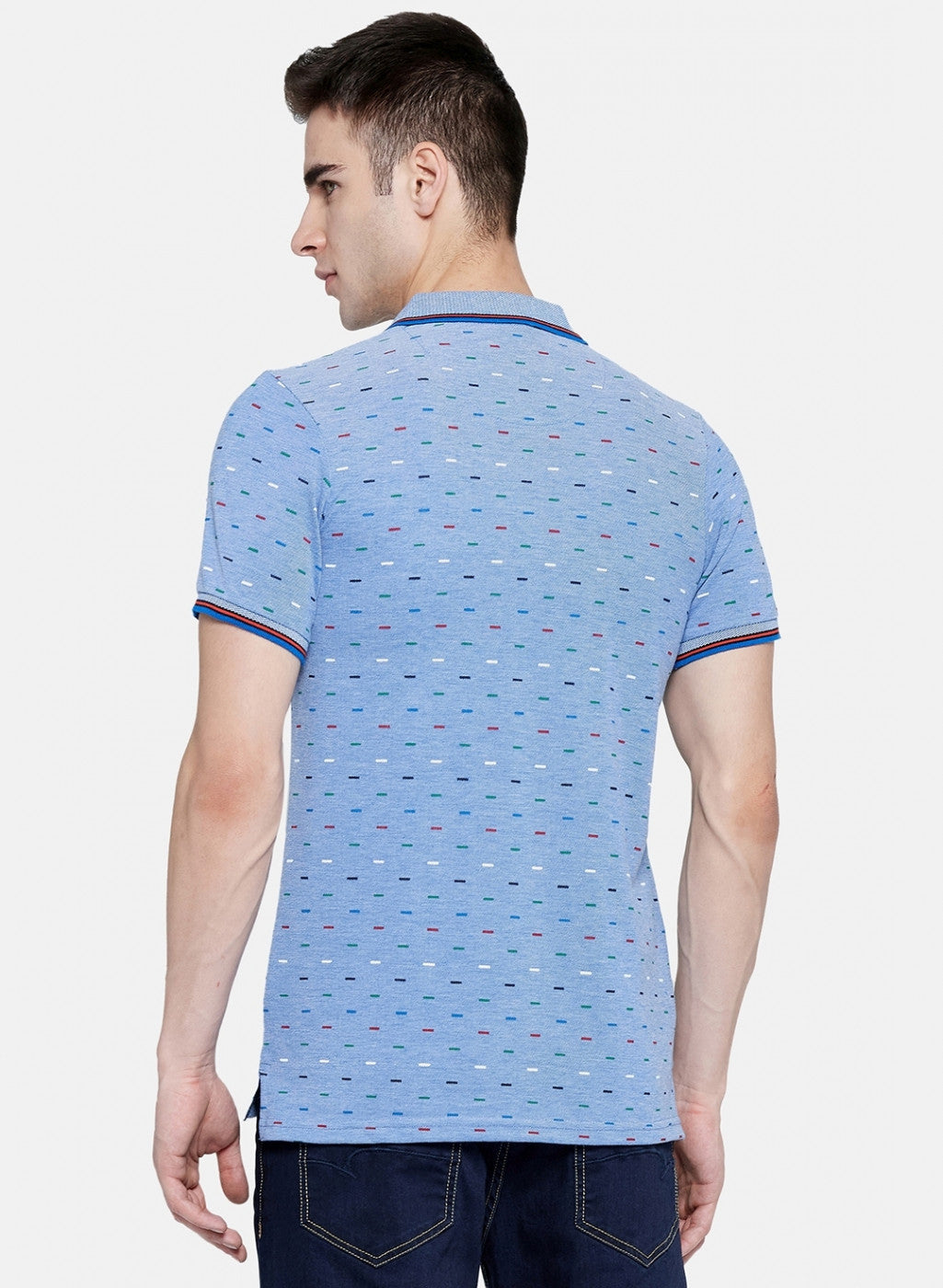 Mens Blue Printed T-Shirt