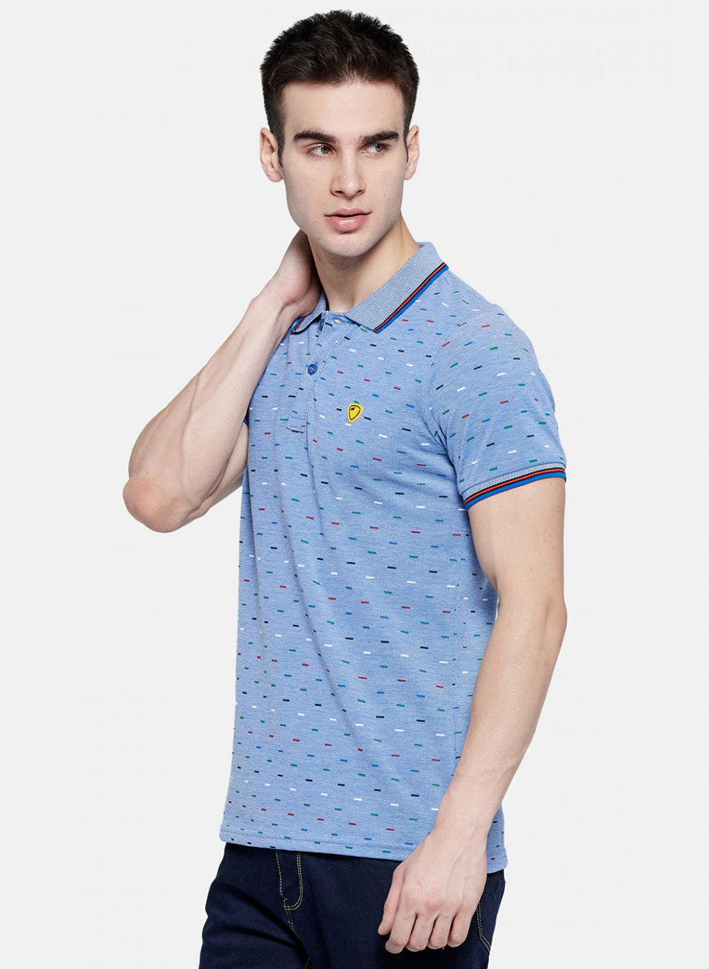 Mens Blue Printed T-Shirt
