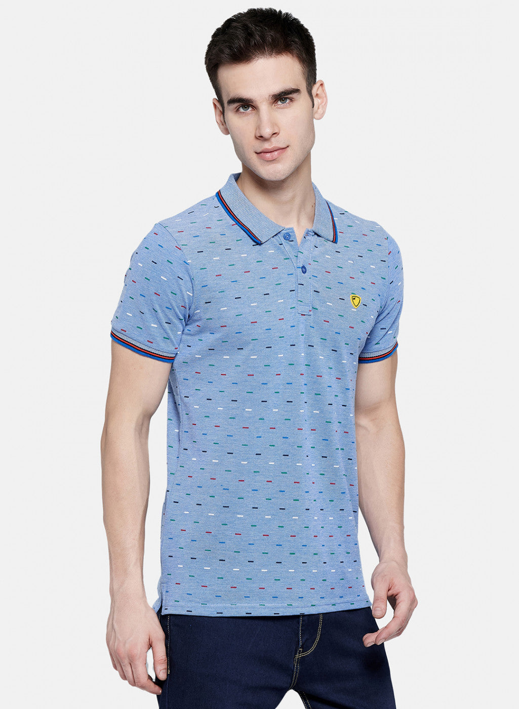 Mens Blue Printed T-Shirt