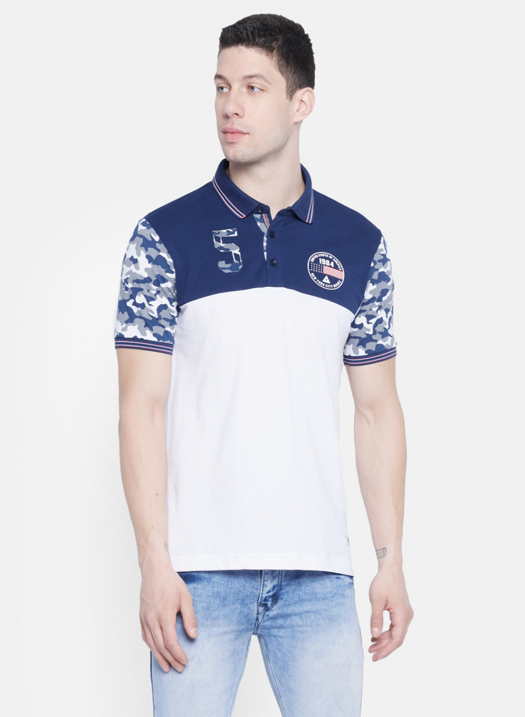 Mens Blue Printed T-Shirt