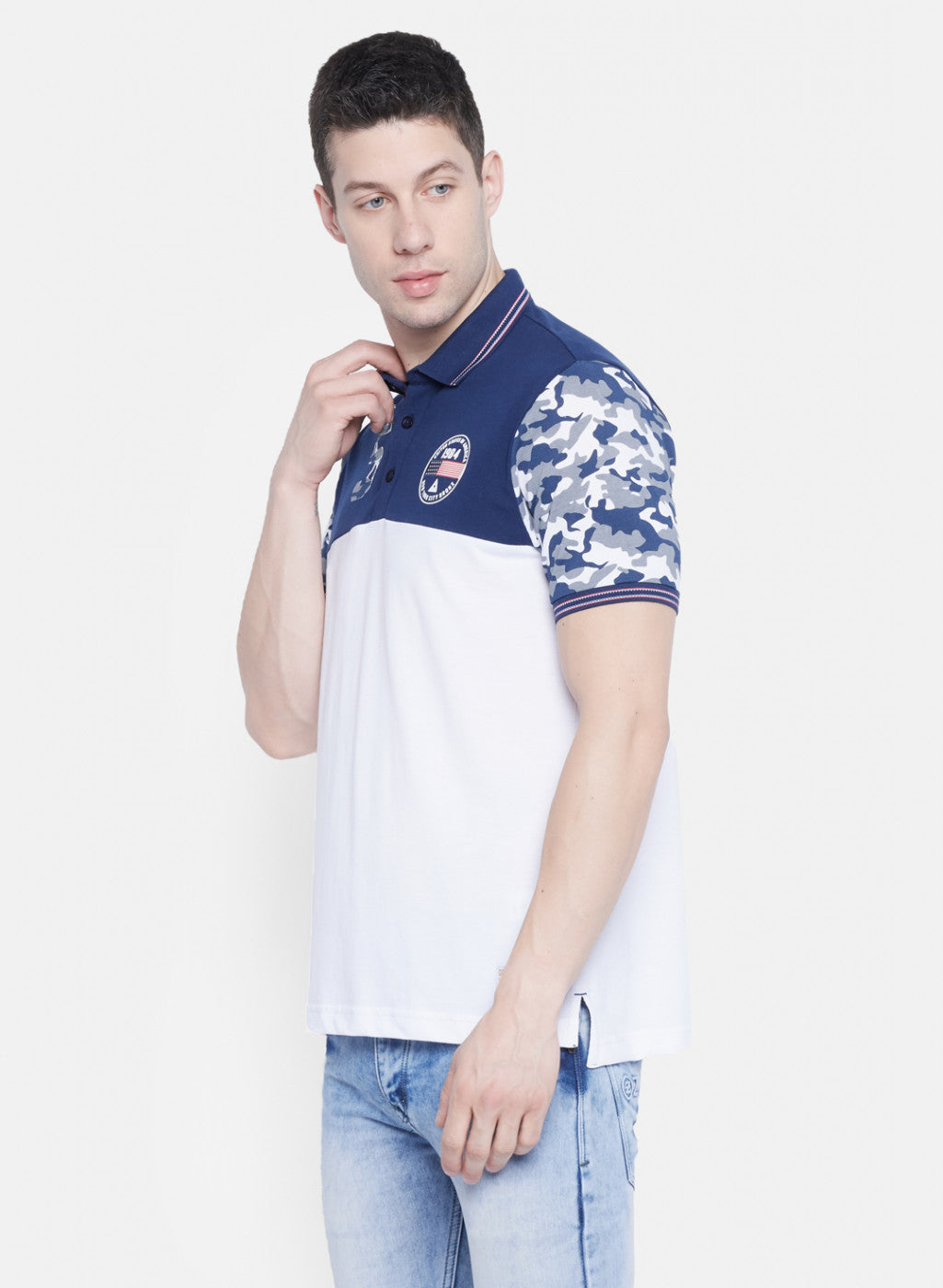 Mens Blue Printed T-Shirt