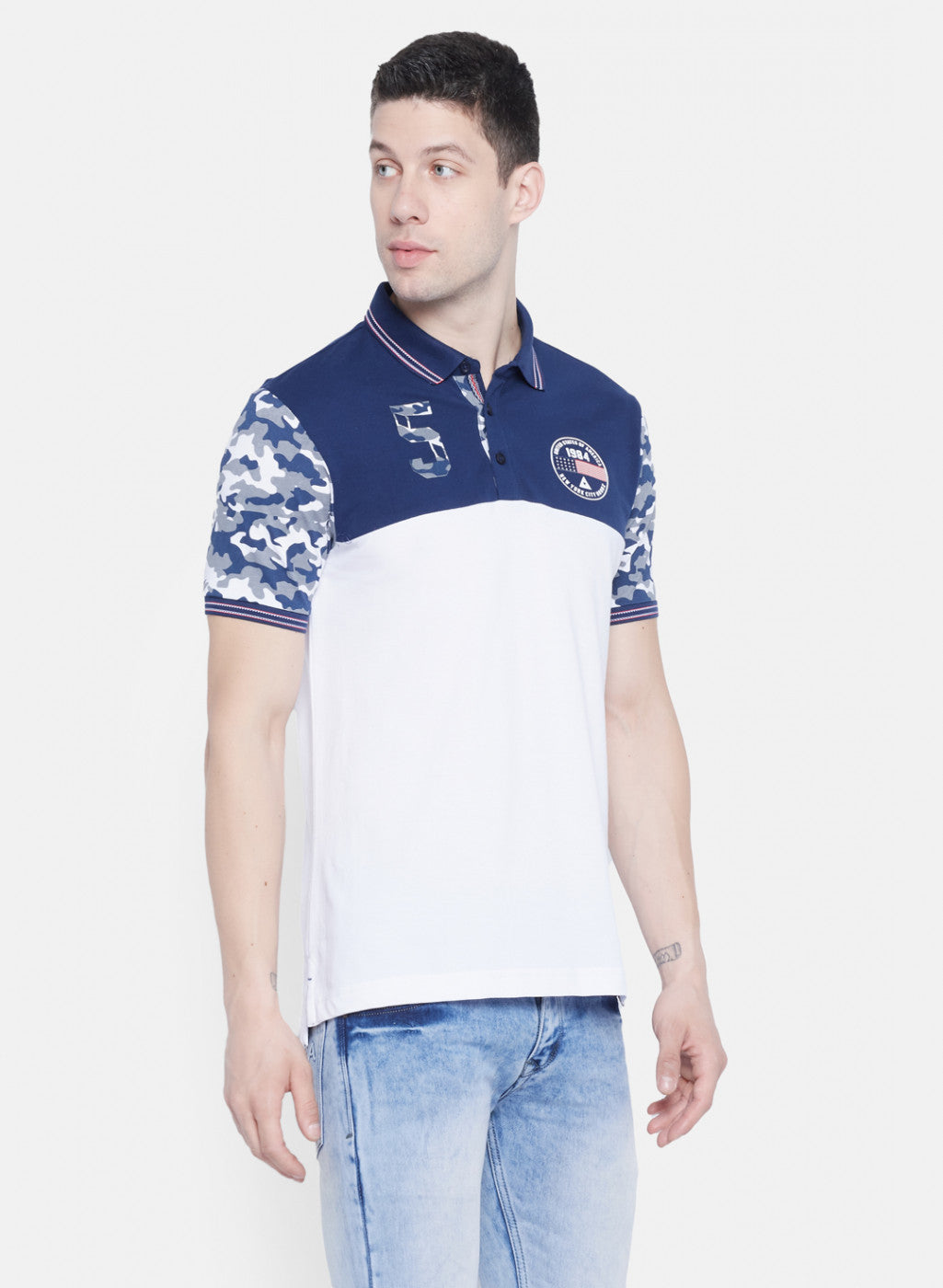 Mens Blue Printed T-Shirt