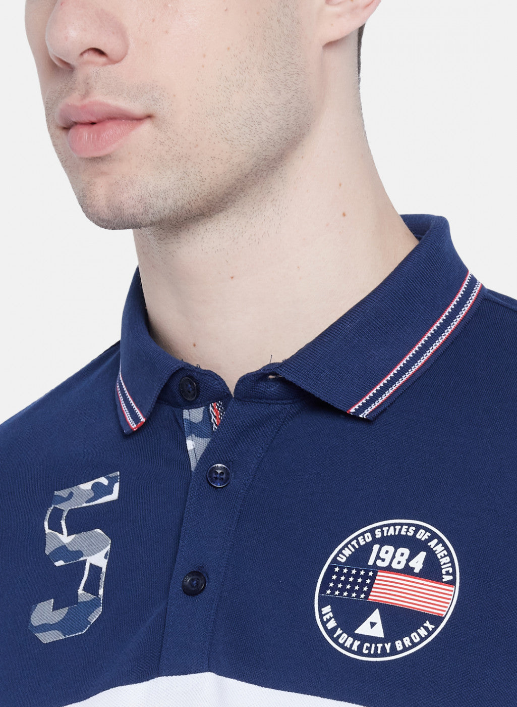 Mens Blue Printed T-Shirt