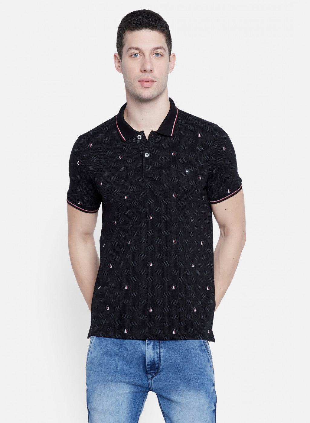 Mens Black Printed T-Shirt