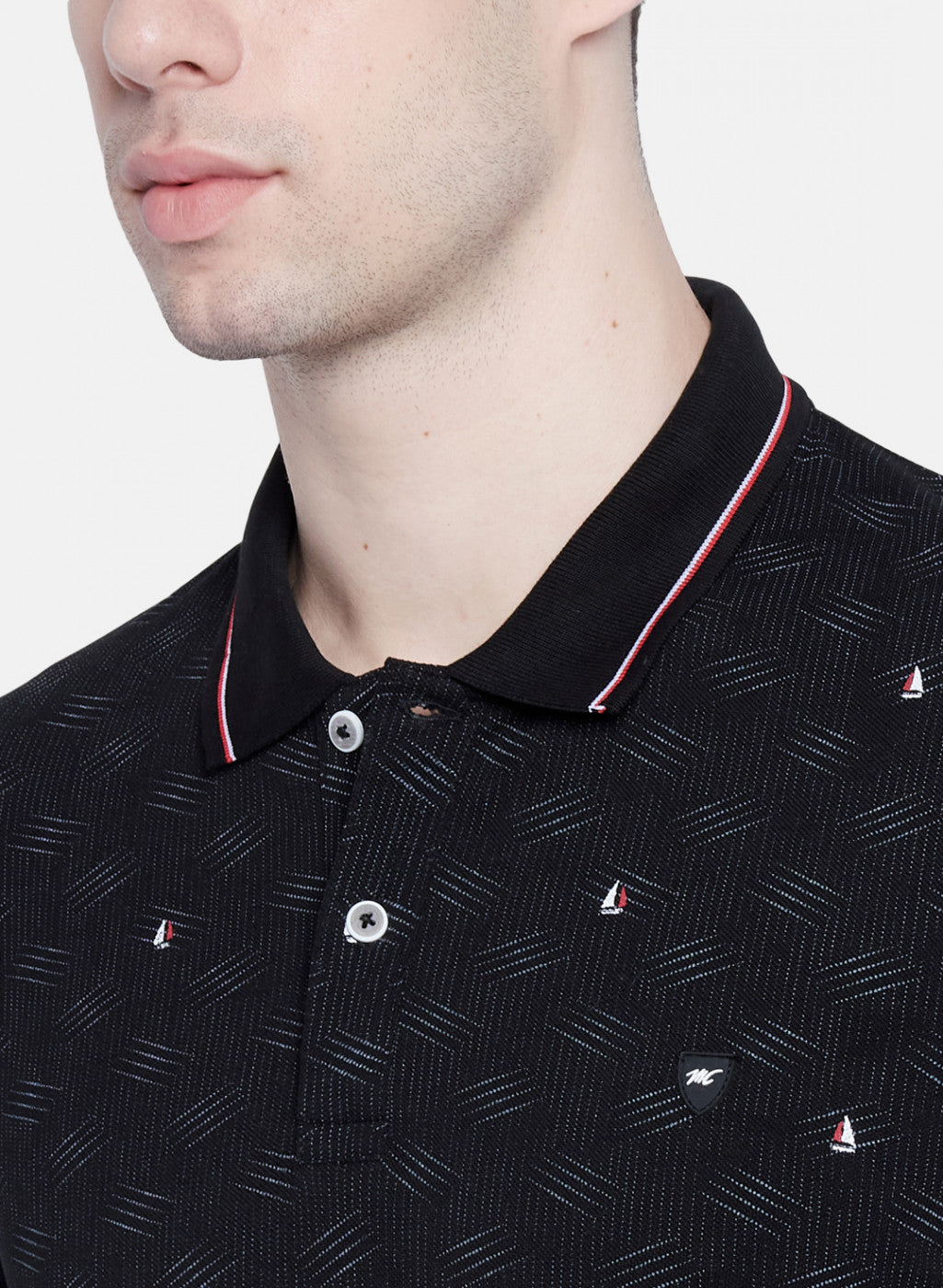 Mens Black Printed T-Shirt