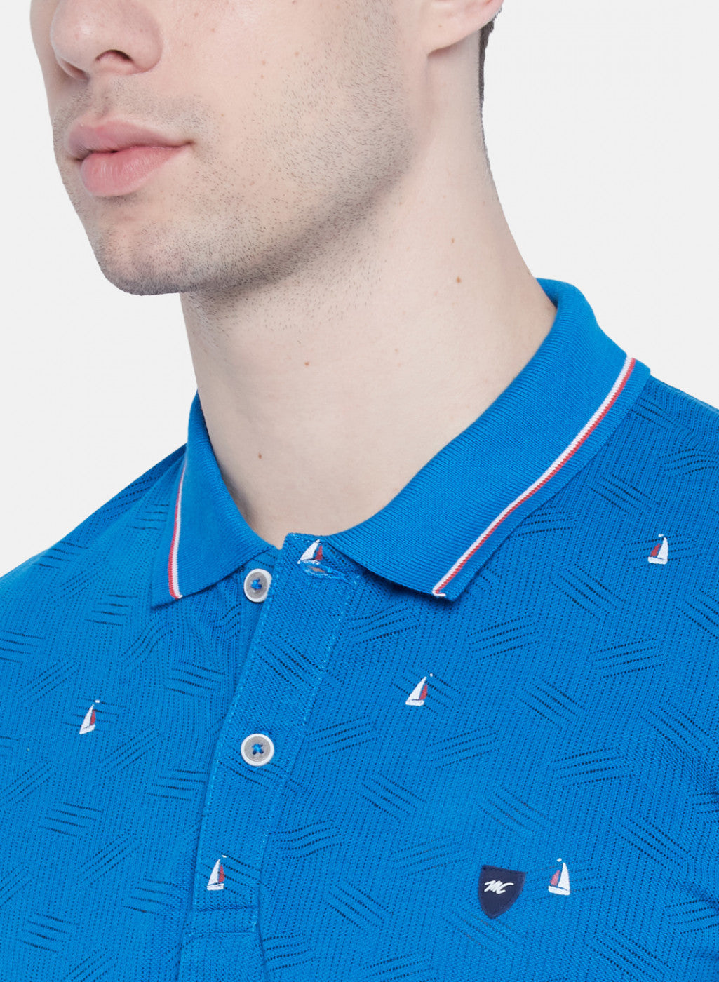 Mens Blue Printed T-Shirt