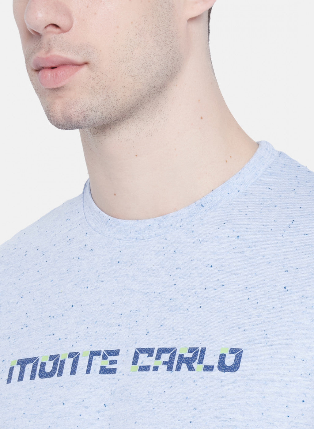 Mens Sky Blue Printed T-Shirt