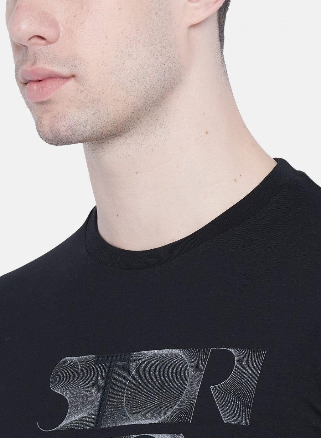Mens Black Printed T-Shirt