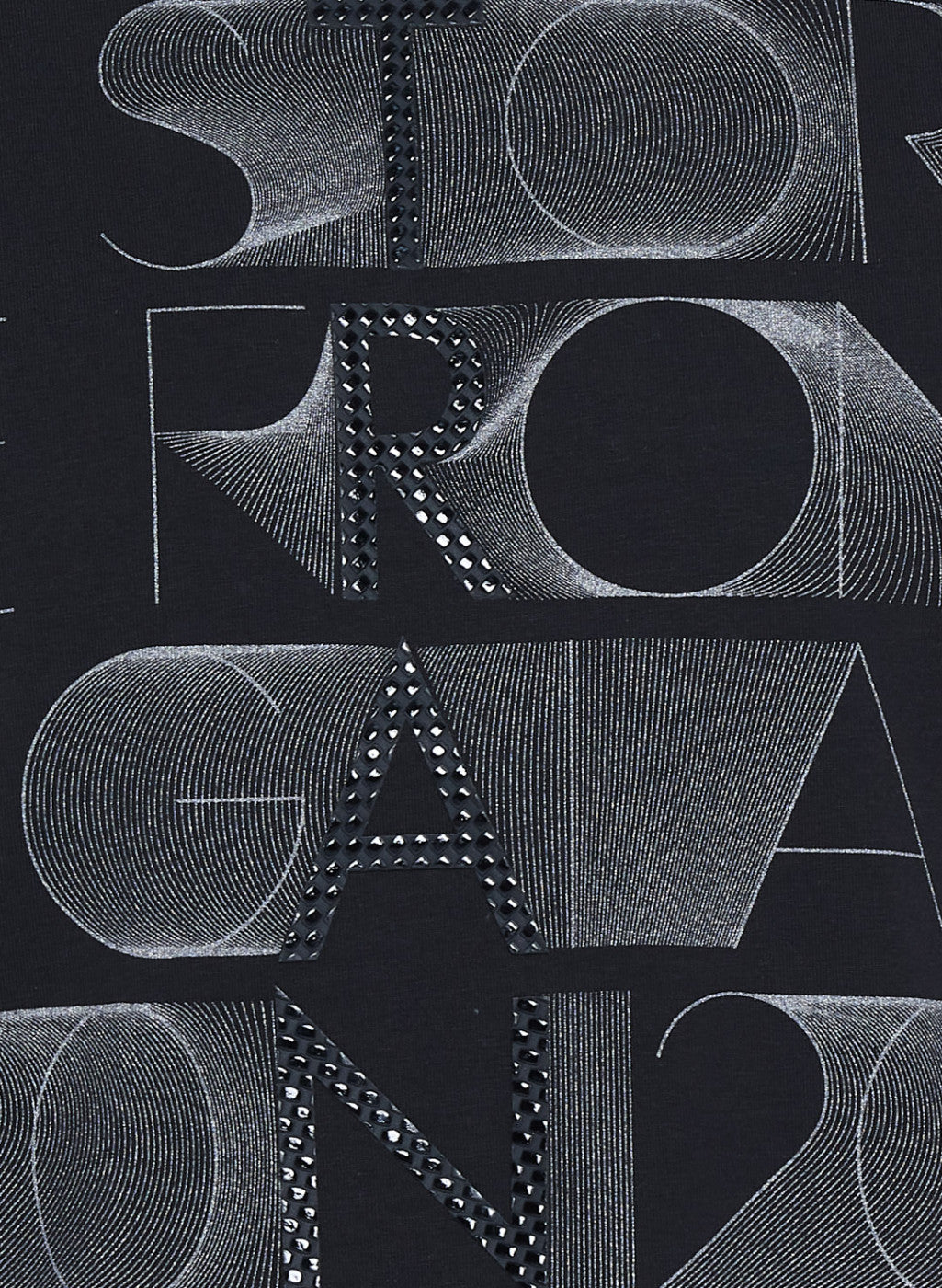 Mens Black Printed T-Shirt