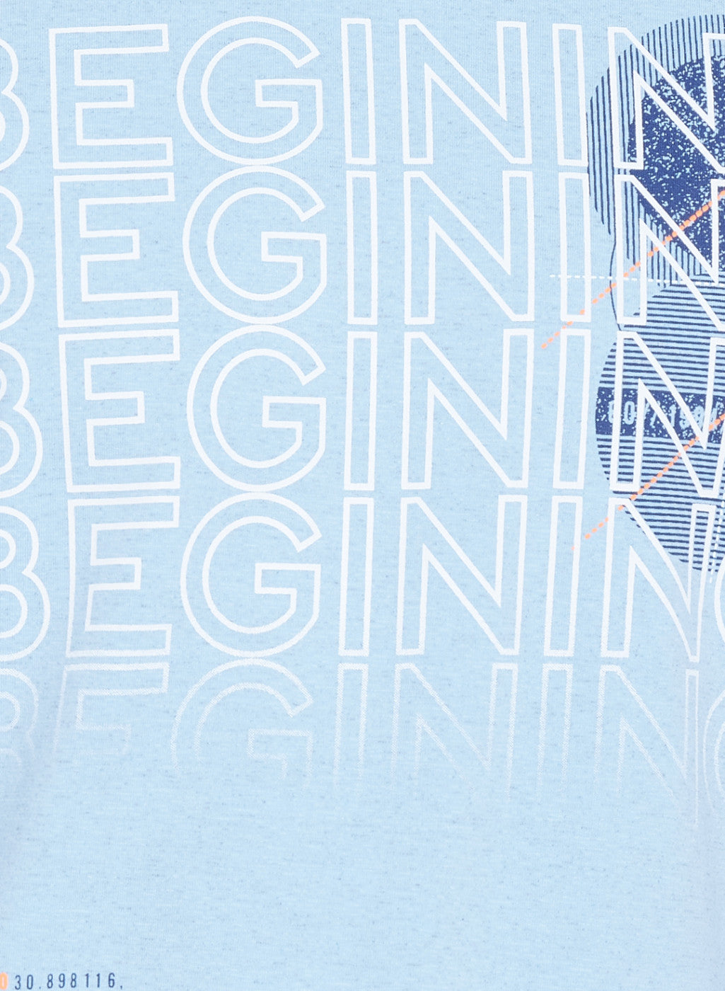 Mens Sky Blue Printed T-Shirt