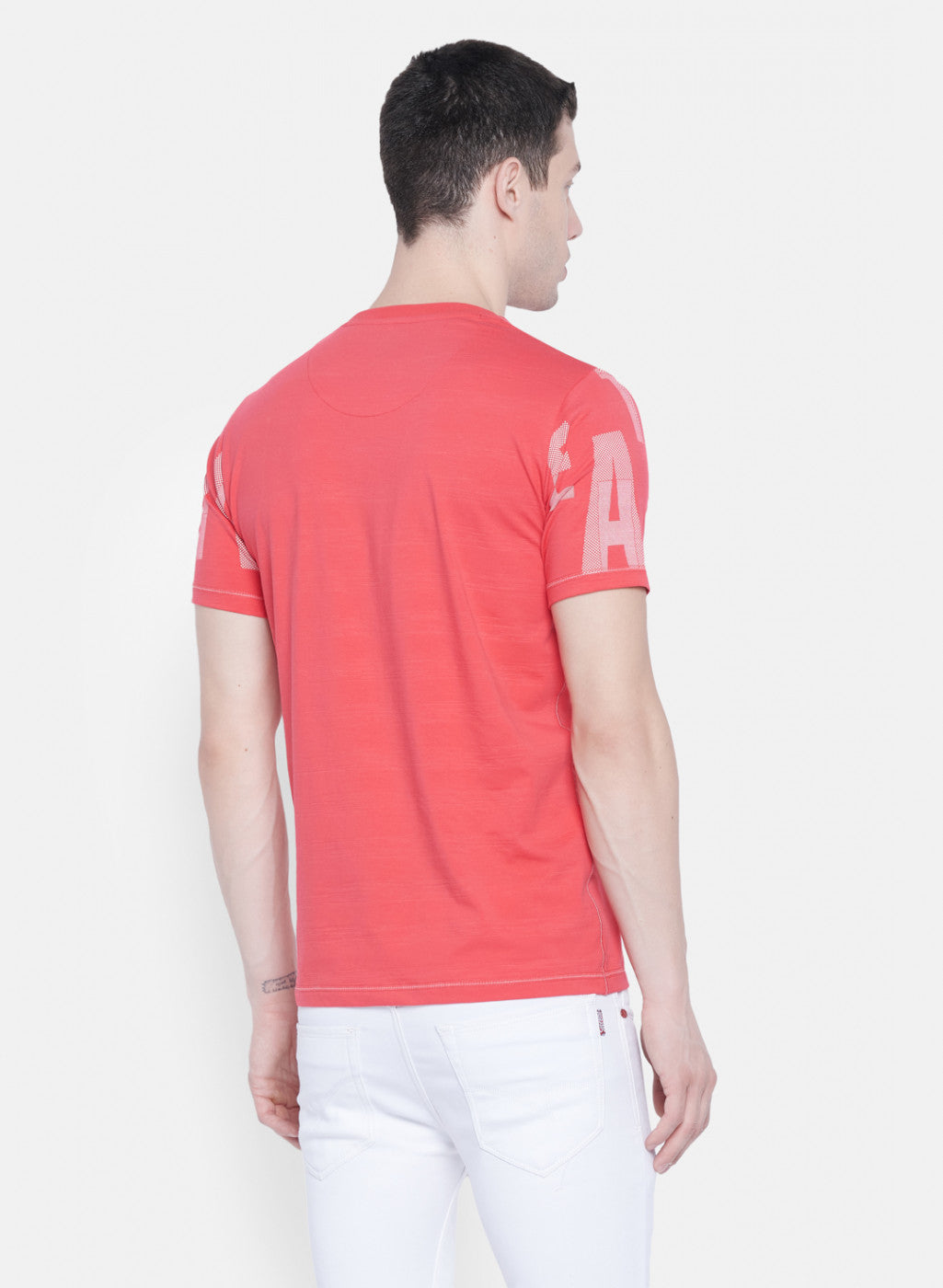 Mens Pink Printed T-Shirt